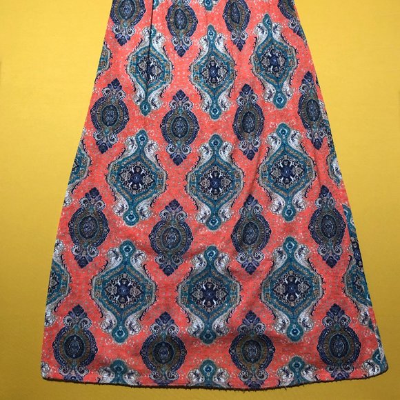 Style Rack Size M Black Pink & Blue Sleeveless with Belt Maxi Dress - Picture 2 of 7